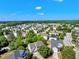 Neighborhood aerial view showcasing a community with well-maintained homes, mature trees, and a bright, sunny sky at 5404 Onyx Mill Ct, Raleigh, NC 27616