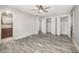 Bedroom with a ceiling fan, closet storage and an ensuite bath at 5804 Heatherbrook Cir, Raleigh, NC 27612