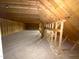 Unfinished attic space showcases exposed wooden beams, ready to be transformed into a functional area at 60 Stream View Way, Spring Hope, NC 27882
