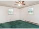 Clean bedroom with natural light, vintage wallpaper, and carpet at 605 Mace Rd, Mebane, NC 27302