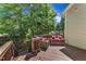 Inviting deck area with comfortable outdoor seating, perfect for relaxation and enjoying the serene surroundings at 8504 Delavan Cir, Raleigh, NC 27613