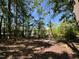 Scenic lot view with mature trees, lush greenery, and a glimpse of the lake through the trees at 96 Holly Cir, Henderson, NC 27537