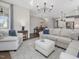 Open concept living room featuring living, dining, and kitchen at 1148 Tringham Ct, Apex, NC 27502