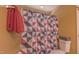 Bathroom with shower/tub combo and geometric shower curtain at 133 Parkhaven Ln, Garner, NC 27529