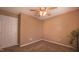 Bedroom with ceiling fan and neutral carpet at 133 Parkhaven Ln, Garner, NC 27529