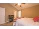 Bright bedroom features vaulted ceiling, carpeted floor, and neutral color palette at 133 Parkhaven Ln, Garner, NC 27529