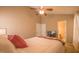 Comfortable bedroom features vaulted ceiling, neutral color palette, and carpeted floor at 133 Parkhaven Ln, Garner, NC 27529
