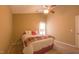 Relaxing bedroom features vaulted ceiling, carpeted floor, and ceiling fan at 133 Parkhaven Ln, Garner, NC 27529