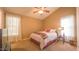 Spacious bedroom features a vaulted ceiling, ceiling fan, and carpeted floor at 133 Parkhaven Ln, Garner, NC 27529
