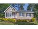 Charming single-Gathering home with neat front yard landscaping, dark shutters, and a cozy front porch at 133 Parkhaven Ln, Garner, NC 27529