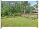 View of the backyard of the home with a garden and lush greenery at 216 Brook Ln, Durham, NC 27712