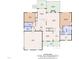 Detailed floor plan showcasing layout of first level including living room, kitchen, bedrooms and deck at 3007 Krogen Ct, Creedmoor, NC 27522