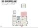 Layout of home at 305 Burkwood Lane, showing kitchen, bedrooms, living areas, deck, and sheds at 305 Burkwood Ln, Raleigh, NC 27609