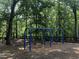 Swing set at playground with wood chip base, perfect for Gathering fun at 305 Burkwood Ln, Raleigh, NC 27609