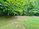 Spacious backyard featuring a lush lawn, mature trees, and natural landscaping, offering a serene and private outdoor space at 327 Beavertail Rd, Henderson, NC 27537