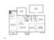 Floor plan showing layout of the home, including the kitchen, bedrooms, and living spaces at 3515 Luna Ln, Durham, NC 27705