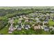 Aerial view showcases lush landscaping and mature trees throughout the neighborhood at 4420 Bonnie Loch Dr, Burlington, NC 27215