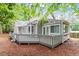 Exterior of home with outdoor deck and natural wooded area at 5 Wembley Ct, Durham, NC 27705