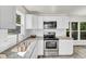 This updated kitchen has stainless appliances and granite countertops at 5236 Turf Grass Ct, Raleigh, NC 27610