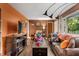 Cozy living room with wood floors at 586 New Hope Church Rd, Apex, NC 27523