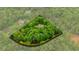Aerial view of the property highlighting its secluded location and surrounded by mature trees at 5939 Florasaline Dr, Mebane, NC 27302