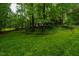 Beautiful, lush backyard with mature trees and greenery offers privacy at 803 Churchill Dr, Chapel Hill, NC 27517