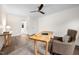 Office with ceiling fan, wood desk, and a comfortable sitting chair at 829 Churton Pl, Cary, NC 27518