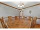 Dining room with detailed wood trim, parquet table, sconce, and ample space, great for entertaining at 8608 Cheerful Ct, Raleigh, NC 27615