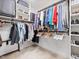 Walk-in closet featuring ample storage with hanging racks, shelving, and luggage space at 8722 Macedonia Lake Dr, Cary, NC 27518
