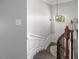 Elegant entryway with a curved staircase, chandelier, and front door with window at 8722 Macedonia Lake Dr, Cary, NC 27518