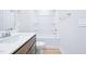 Bright bathroom with modern sink and white shower-tub combination; convenient and stylish space at 1105 Landen Creek Ln, Zebulon, NC 27597