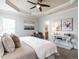 Serene main bedroom features tray ceiling, neutral tones, and ample natural light at 1206 Chalk Maple Dr, Cary, NC 27519
