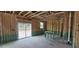 Unfinished living room featuring sliding glass doors and open stud construction at 127 Caspian Ct, Lillington, NC 27546