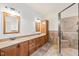Bathroom features a large shower and a double vanity with plenty of storage space at 1514 Lawrence Rd, Creedmoor, NC 27522