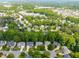 Aerial view of a residential neighborhood with lush green trees and well-maintained homes at 203 Witheridge Ct, Apex, NC 27502