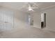 This bedroom features new carpet and neutral paint, as well as a walk in closet and an attached bathroom at 220 Mount Evans Dr, Durham, NC 27705