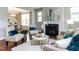 Inviting living room with fireplace, hardwood floors, and comfortable seating at 437 Henmore Brook Dr Dr, Cary, NC 27519