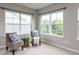 Bright sitting area with two chairs, throw pillows, and a lovely view from the double windows at 437 Henmore Brook Dr Dr, Cary, NC 27519