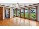 Dining area featuring a large window with natural light and access to backyard at 4600 Smithfield Rd, Wendell, NC 27591