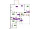 Layout of a home showcasing the arrangement of rooms, including the kitchen, bedrooms, and bathrooms at 49 Brodhead Dr, Fuquay Varina, NC 27526