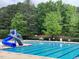A relaxing community pool and slide for hours of outdoor fun and recreation at 507 Vatersay Dr, Apex, NC 27502