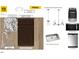 Selection of kitchen elements, including Aristokraft Sinclair Umber cabinets, stainless steel appliances, and modern lighting at 90 Caspian Ct, Lillington, NC 27546