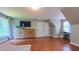 Bedroom featuring hardwood floors, a TV, and a desk at 973 Rebecca Ln, Siler City, NC 27344
