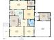 Floor plan of the main floor of the house, with the square footage of each room at 1001 N Orange Ave, Dunn, NC 28334