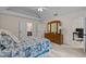 Carpeted bedroom features dual closets and a view into a home office at 1004 Staffield Lane Ln, Chapel Hill, NC 27516