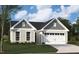 Charming one-story home with gray siding, a one-car garage and a well-manicured lawn at 1033 Masters Place Way # 110, Durham, NC 27703