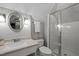 Bright and tidy bathroom features glass enclosed shower and neutral vanity at 105 Spring Bud Dr, Cary, NC 27513