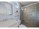 Modern bathroom with glass shower, marble countertops, and stylish fixtures at 105 Spring Bud Dr, Cary, NC 27513