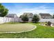 Fun backyard with play set, putting green, and firepit is perfect for entertaining at 13 Nettletree Creek Ct, Youngsville, NC 27596