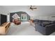 Spacious living room with neutral carpet, furniture and an accent wall at 1420 Heritage Links Dr, Wake Forest, NC 27587